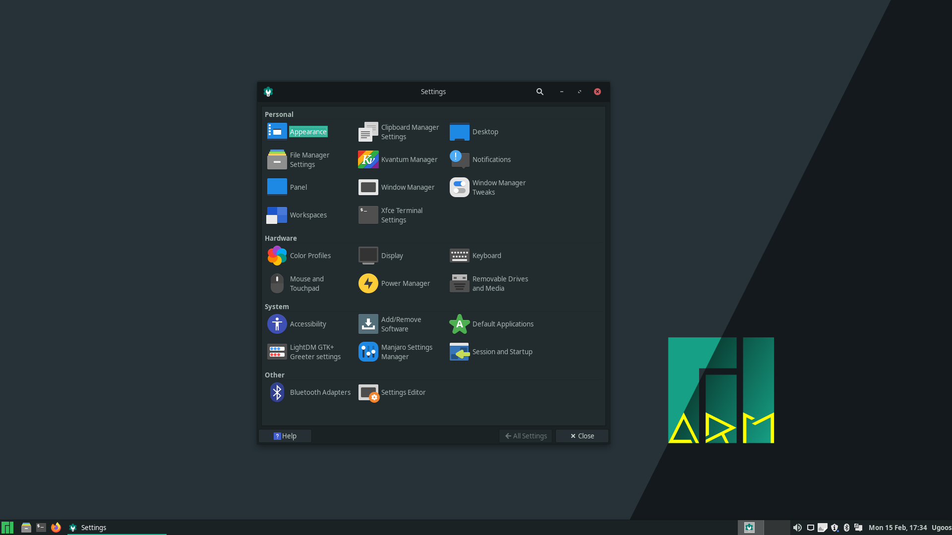 XFCE Manjaro on Ugoos AM6